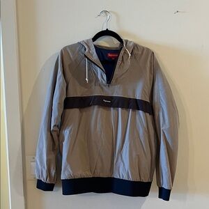 Supreme Grey and Navy Men's Jacket